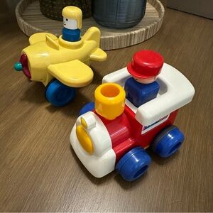 Set of 2 - Push & Go Train and Airplane